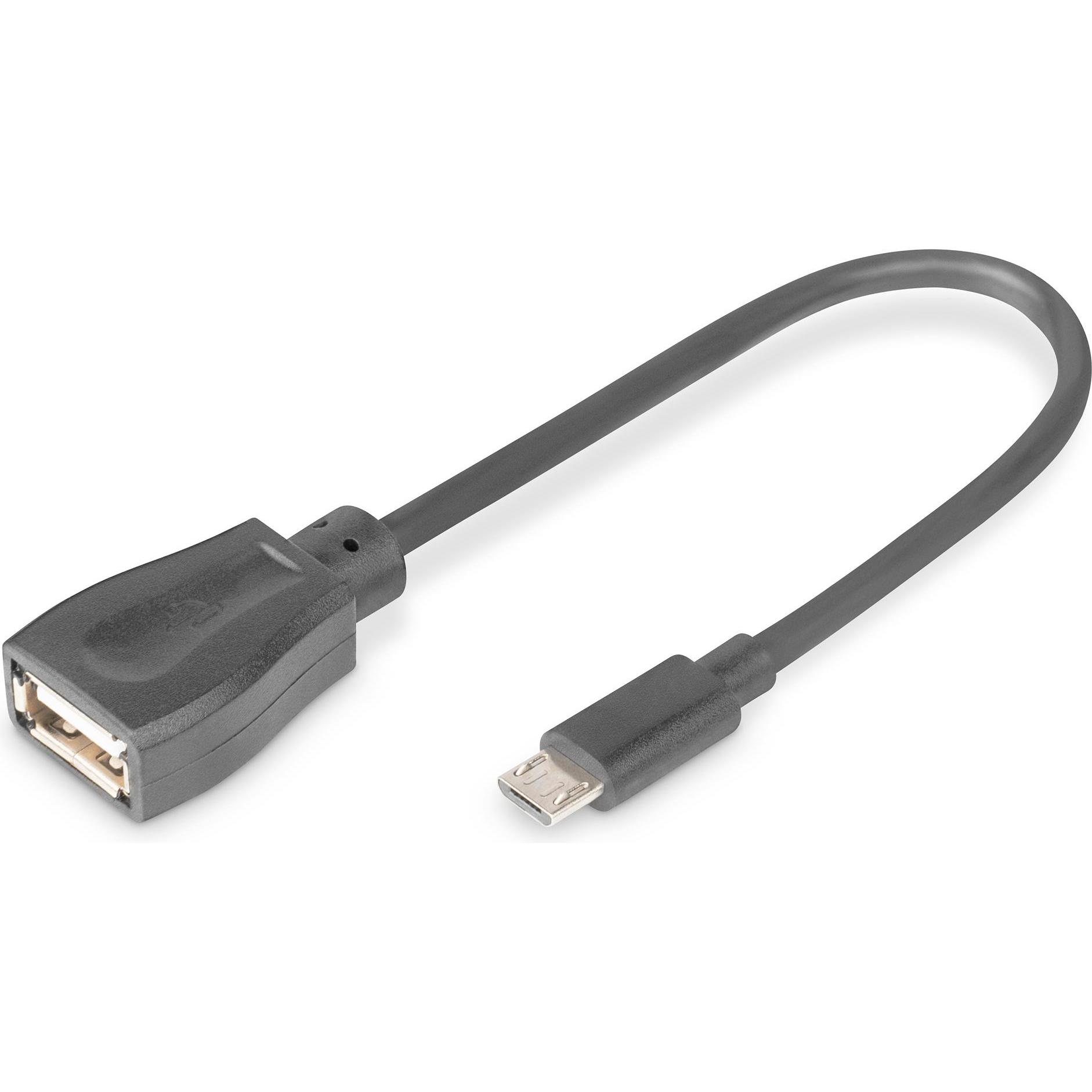 Digitus USB-Adapterkabel, OTG (0.20 m, USB 2.0), USB Kabel