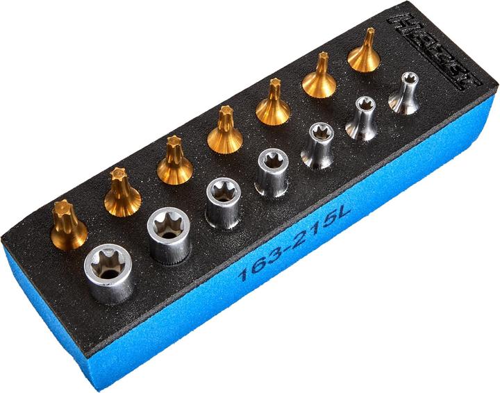 Produktbild HAZET Werkzeug Satz ∙ TORX 163-251/14 ∙ Vierkant6,3 mm (1/4 Zoll) ∙ Aussen TORX Profil, Innen TORX…