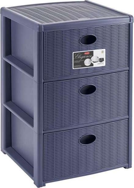 Kerbl Stefanplast Cassettiera 3 Posti Elegance Blu Navy (39 x 39 x 60 cm)