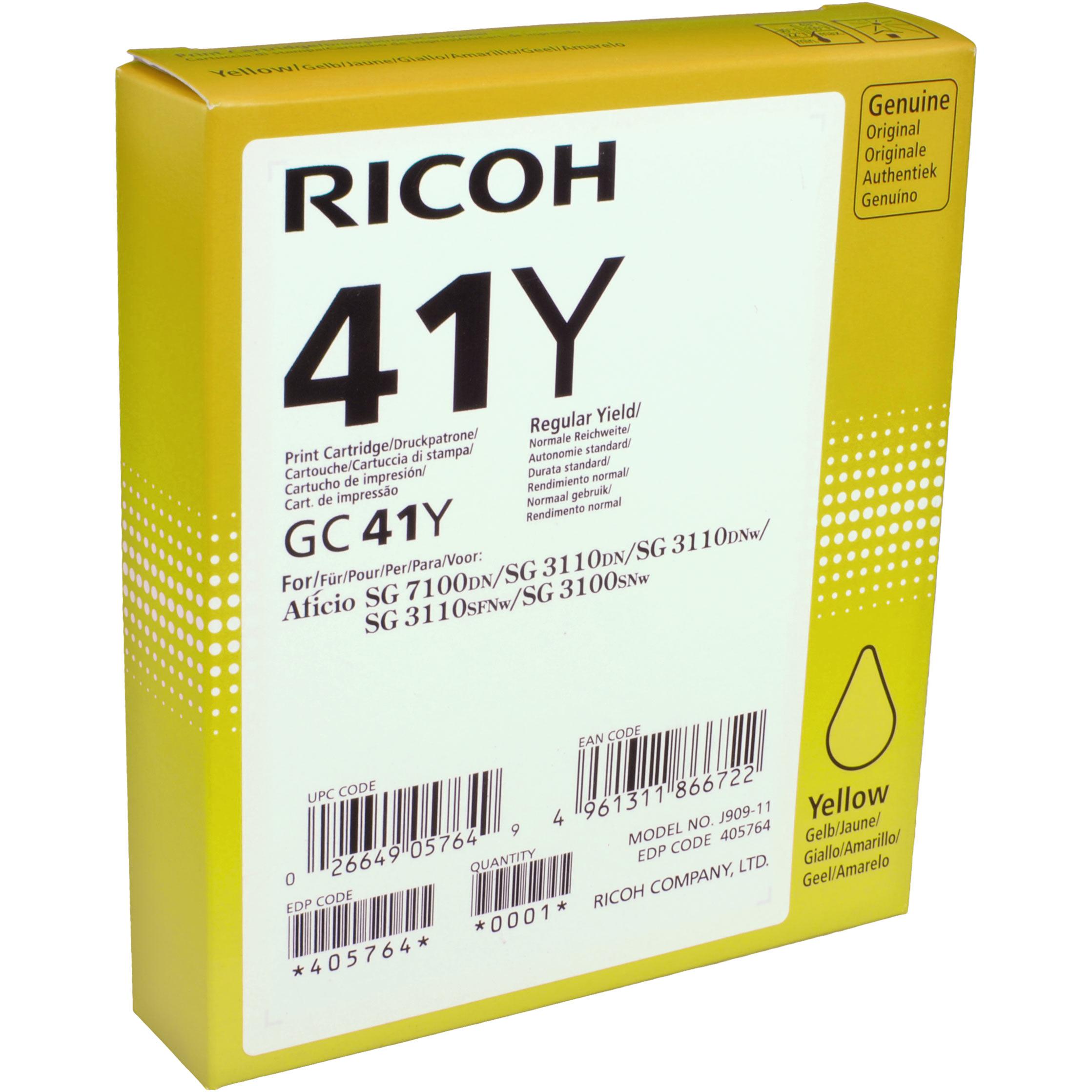 RICOH, Druckerpatrone, Gc 41 (Y)