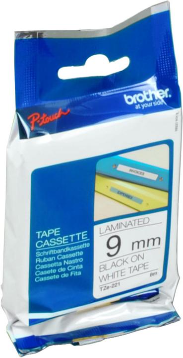 Produktbild Brother TZe-221 (0.90 cm, Schwarz, Weiss)