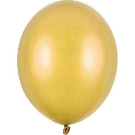 Partydeco Strong Balloons 27cm, Metallic Gold (1 pkt / 100 pc.)