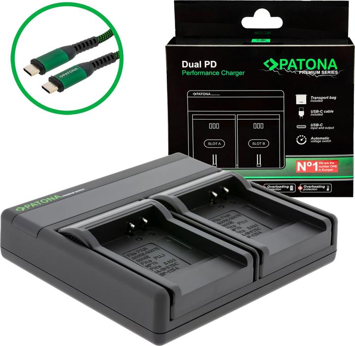 Immagine prodotto Patona Batterie di ricambio Doppio caricatore USB USB-C (Caricatore)