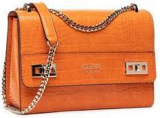 Actual product image Guess Katey, Convertible Xbody Flap, Textile Crossbody Bag, Orange, HWCG78