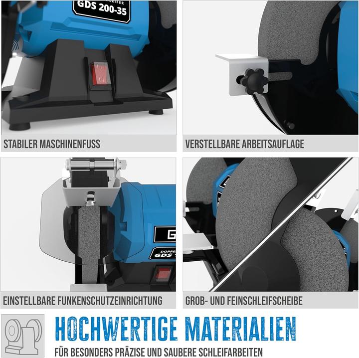 Actual product image Güde Ø 200mm double grinder GDS 200-35 (Bench grinder, 350 W)