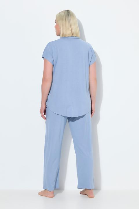 Produktbild Ulla Popken Pyjama, oversized, Zweiteiler, Hemdkragen, Halbarm (42, 44)