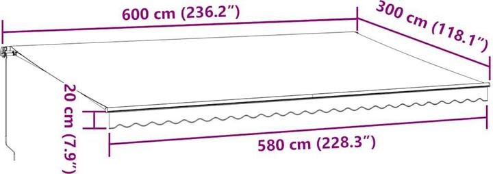 Actual product image vidaXL Einziehbare Markise (6 m)