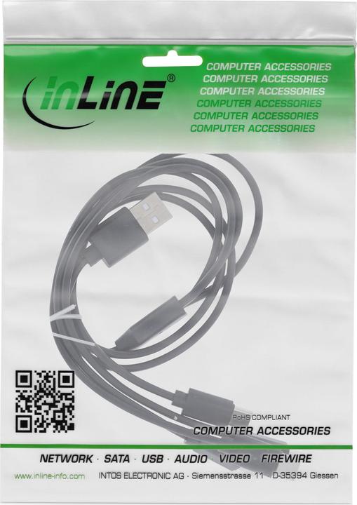 Productafbeelding InLine USB 4in1 Y-oplaadkabel, 1x USB-A stekker naar 4x USB-C stekker, zwart, 1m (1 m, USB 2.0, 25 W)