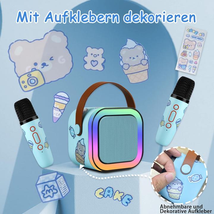 Produktbild Lamjad Kinder Karaokemaschine mit zwei drahtlosen Mikrofonen