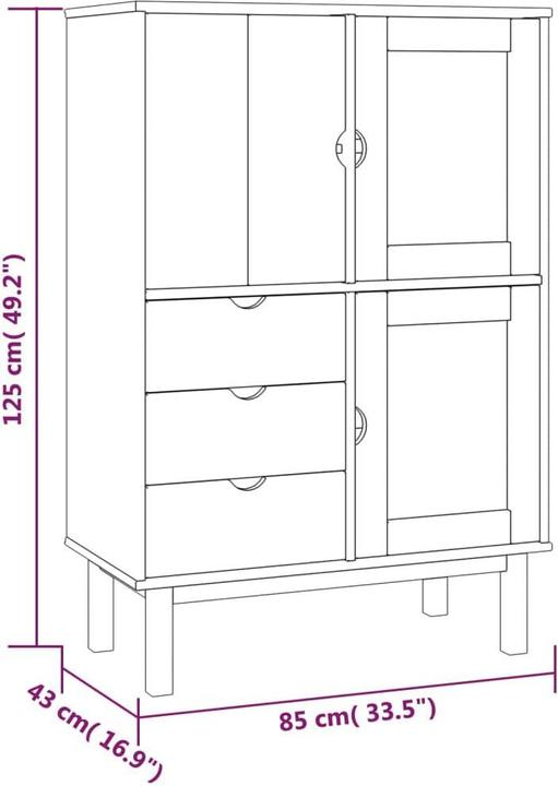Image du produit vidaXL Highboard (85 x 43 x 125 cm)