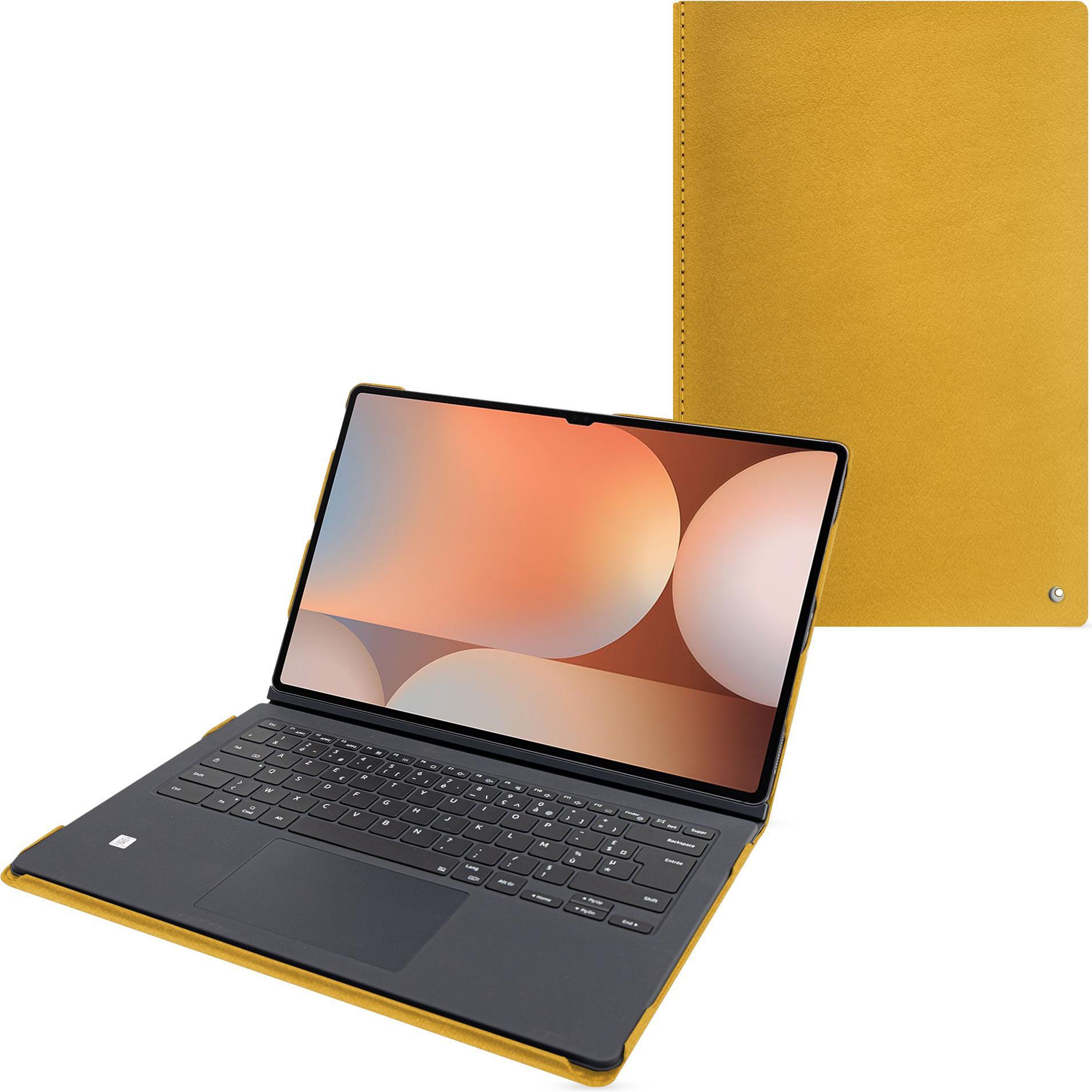 Noreve Samsung Galaxy Tab S10 Ultra Ledertasche kompatibel Book Cover Keyboard (Galaxy Tab S10 Ultra), Tablet Hülle, Ora...