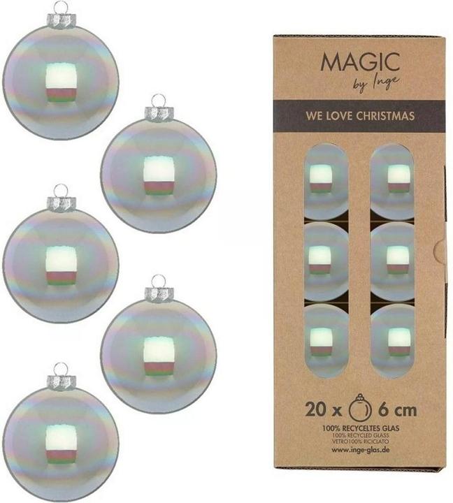 Produktbild Inge’s Glas Christmas Decor Weihnachtskugel Dazzling 20 Stück, Hellblau (20 -teilig)