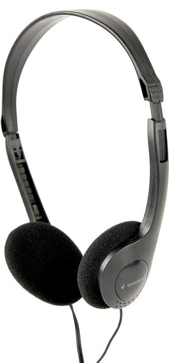 Produktbild Gembird MHP-123 Kopfhörer Ohraufliegend Kopfband Schwarz (Kabelgebunden)