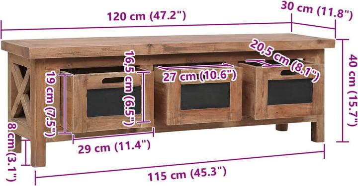 Actual product image vidaXL Ariella (120 x 30 x 40 cm)