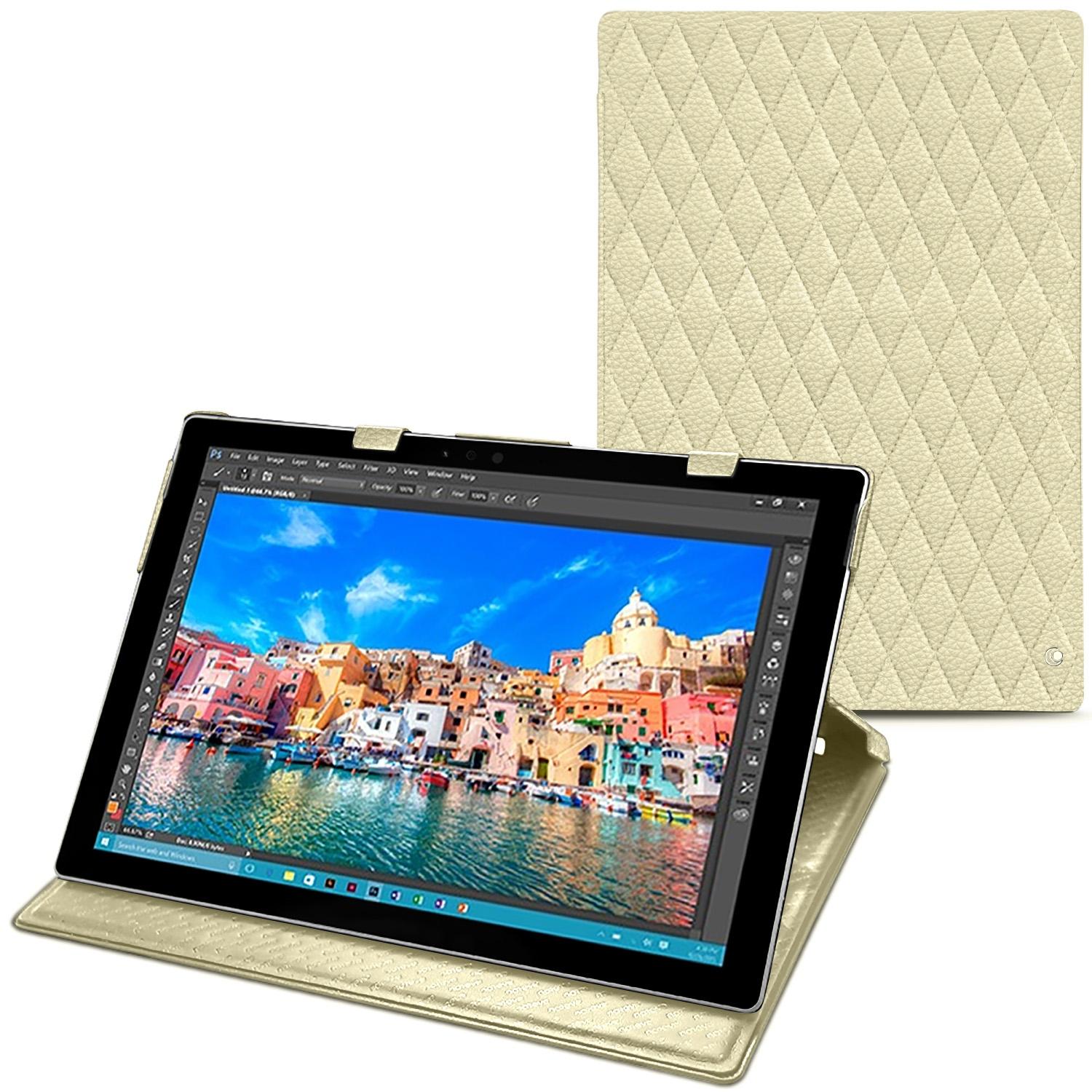 Thumbnail - Noreve Lederschutzhülle vertikal (Microsoft Surface Pro 4), Tablet Hülle, Beige