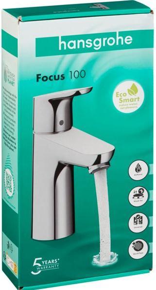Produktbild hansgrohe Focus Einhebel-Waschtischarmatur 100 mit Zugstangen-Ablaufgarnitur