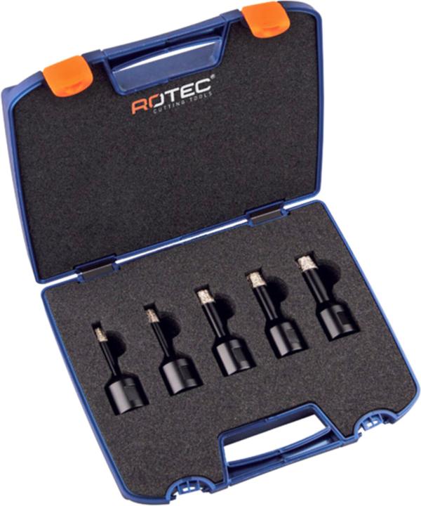 Rotec Diamond dry drill bit set 5 pieces (6, 8, 10, 12, 14 mm)