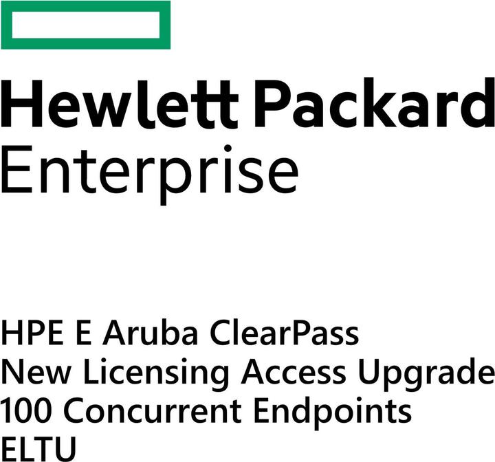 Actual product image HPE E Aruba ClearPass, New Licensing, Access, Upgrade, 100 Concurrent Endpoints, E-LTU (100 Devices)