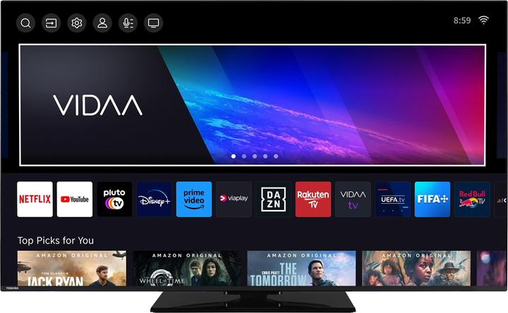 Produktbild Toshiba 55UV3463DAW (139 cm (55 Zoll), schwarz, UltraHD/4K, Triple Tuner, SmartTV, VIDAA) (65", LED, 4K, DE)