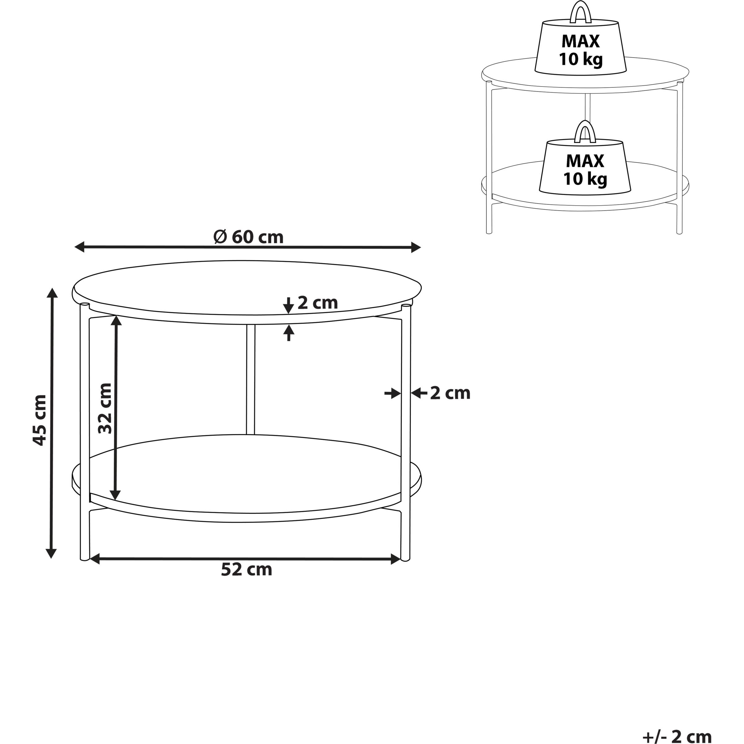 Thumbnail - Beliani, Couchtisch + Beistelltisch, Reva (60 x 45 x 45 cm)