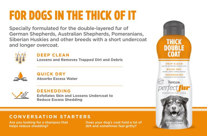 Image du produit Tropiclean PERFECT FUR SHAMPOOING DOUBLE COUCHE ÉPAISSE - 473ML (719.1830) (Chien, 473 ml)