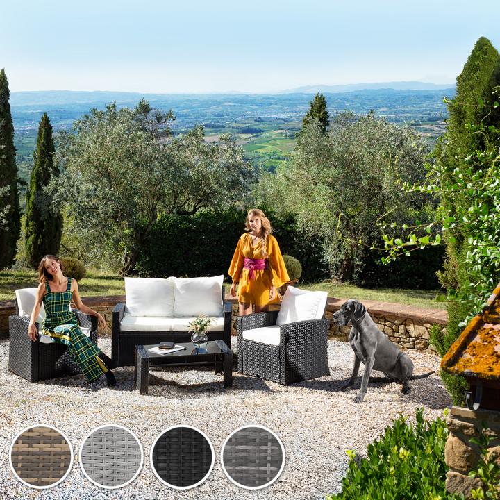 Actual product image tectake Rattan garden furniture lounge Lucca, variant 2