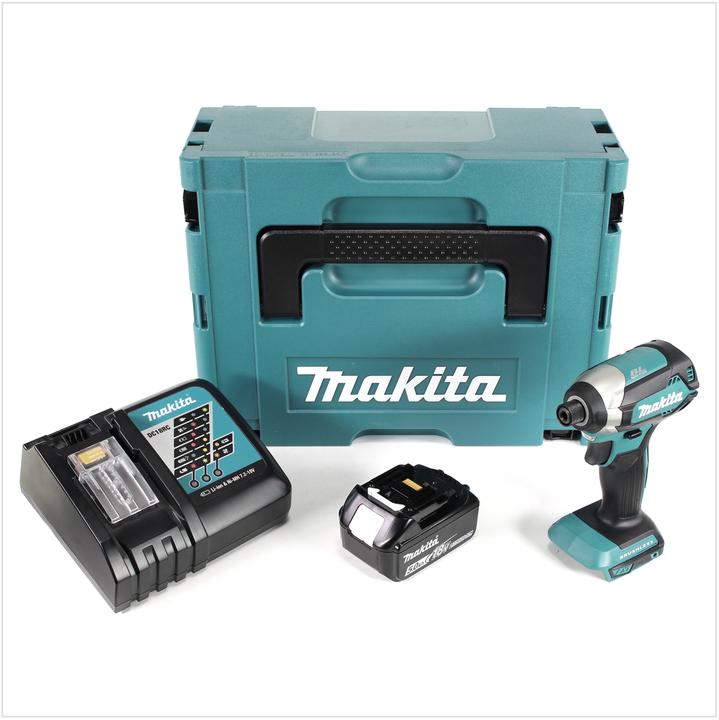 Productafbeelding Makita DTD 153 RT1J 18 V Batterijloze Slagmoersleutel in Makpac + 1x BL 1850 B 5,0 Ah Li-Ion Batterij