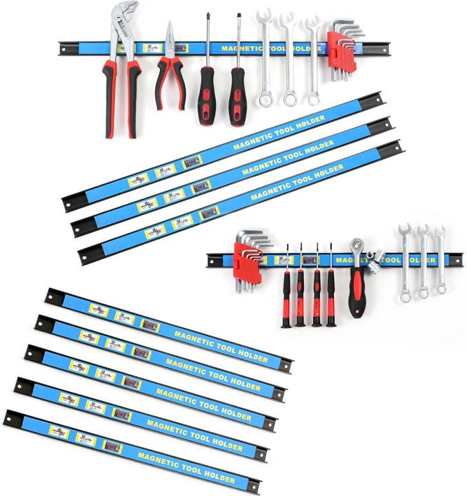 Produktbild Wiltec Magnetleiste 10er Set 6x46/4x61cm Werkzeughalter Werkstatt Wandhalterung