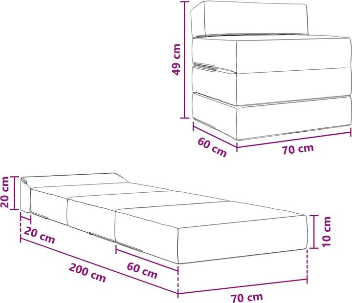 Produktbild vidaXL Klappsofa Bett