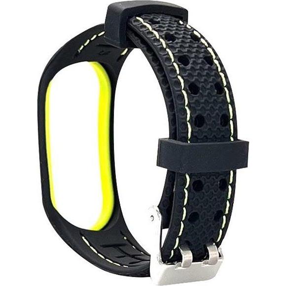 Beline pasek Sport Mi Band 7 czarno-limonkowy black/lime (Mi Band 7), Uhrenarmband, Schwarz, Gelb