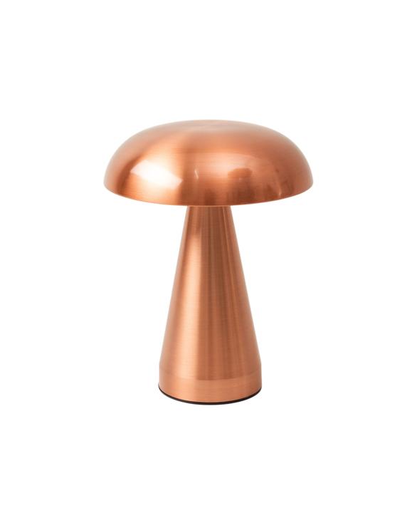 Esmée LED Tischlampe in Roségold in moderner Pilzform