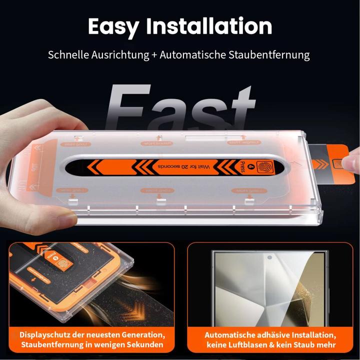 Produktbild Protectorking 2x 9H Panzerglas HD KLAR Staubfreie Installation