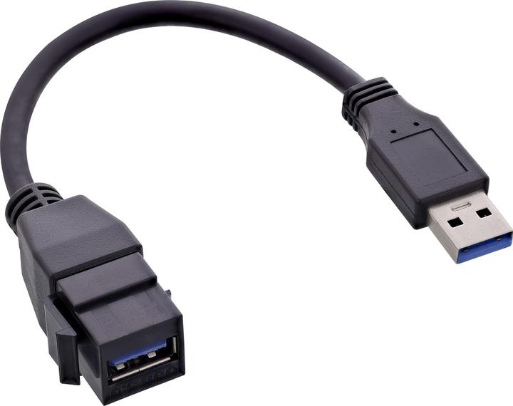 Produktbild InLine ® USB 3.2 Gen1 Adapterkabel, USB A Stecker / Keystone Buchse, 0,2m (0.20 m, USB 3.2 Gen 1)