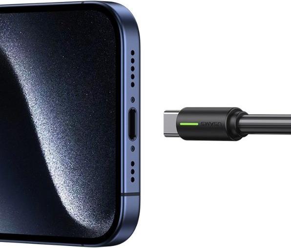 Produktbild Usams Kabel USB-C/USB-C 1m SJ734 czarny/black YU Series SJ734USB01 (US-SJ734) (1 m, 60 W)