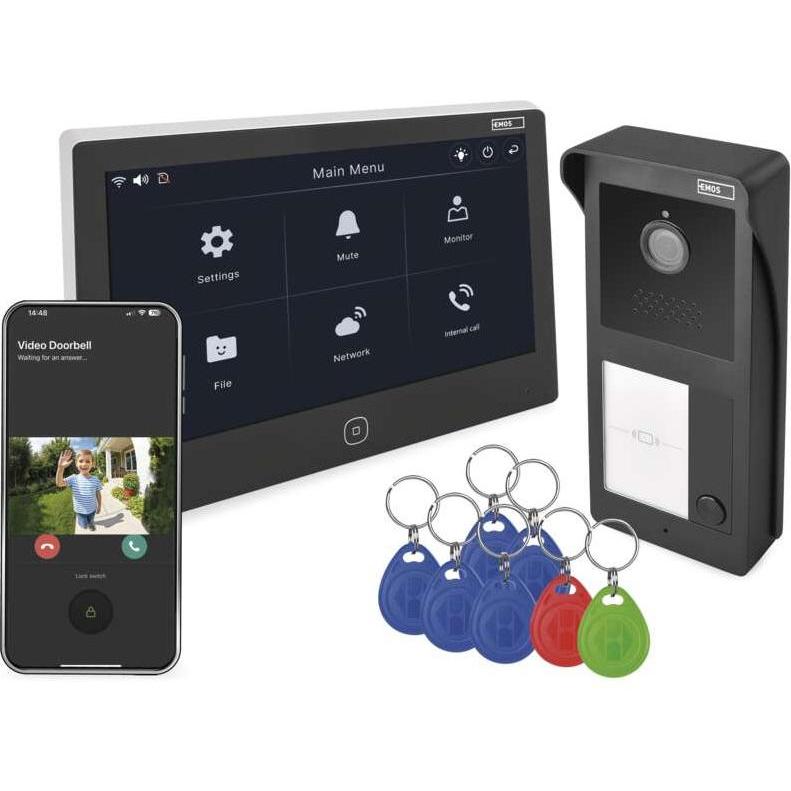Emos, Campanello + Citofono, GoSmart IP-850A 2WIRE Heim-Video-Türsprechset mit WiFi (WiFi)