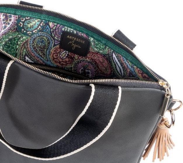 Immagine prodotto Artebene MAJOIE Crossover Bag Nubuck Black - Borsa di lusso vegana con tracolla regolabile di