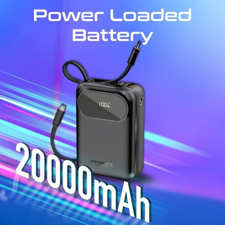 Actual product image ProMate PowerPod-20 Black 20000mAh Powerbank (20000 mAh, 57.50 W, 72 Wh)