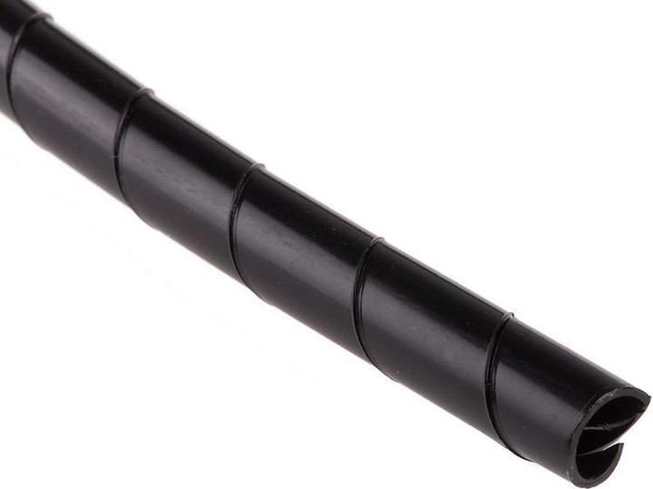 Actual product image RS PRO Spiral cable protection conduit nylon black, for cable Ø 6mm to 30mm, length 10m (Cable spiral hose, 28 cm)
