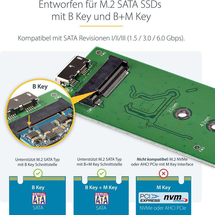 Image du produit StarTech BOÎTIER USB 3.0 À M.2 SSD (M.2 2230, M.2 2260, M.2 2242, M.2)
