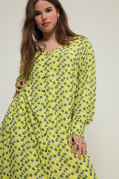 Produktbild Studio Untold Maxikleid, A-Line, Allover-Print, V-Ausschnitt, Knopfleiste (50, 52)