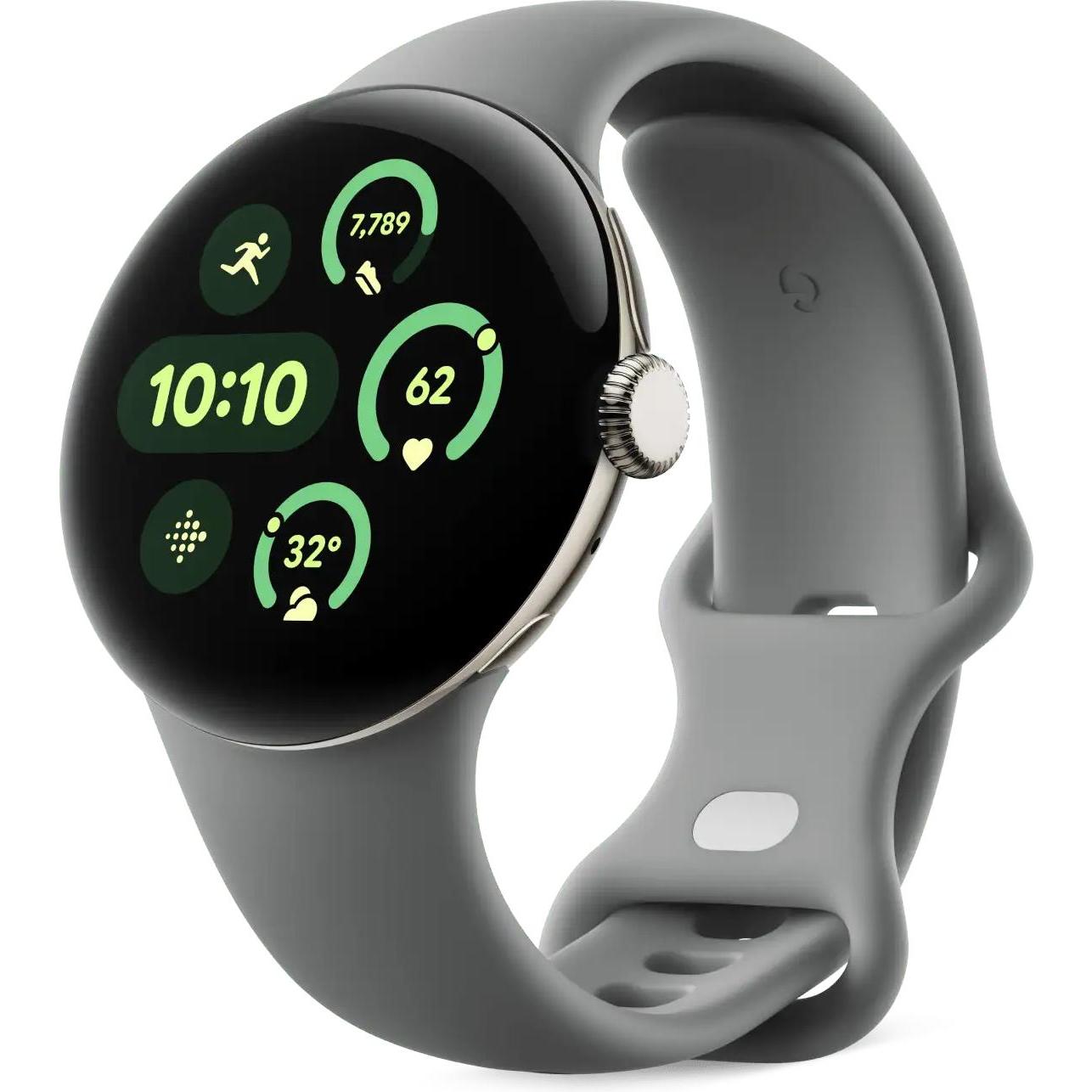 Thumbnail - Google Pixel Watch 3 (45mm), Active Band, Hazel (Fluoroelastomer), Uhrenarmband, Grau