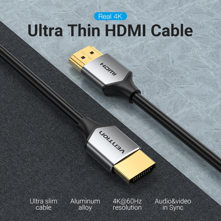 Produktbild Vention Ultra Thin HDMI HD Cable 2m ALEHH (Gray) (2 m, HDMI)