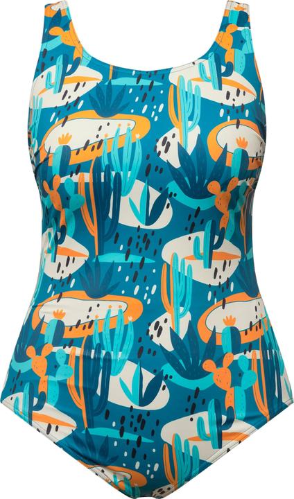 Actual product image Ulla Popken Cactus Print One Piece Cupless Swimsuit (62)