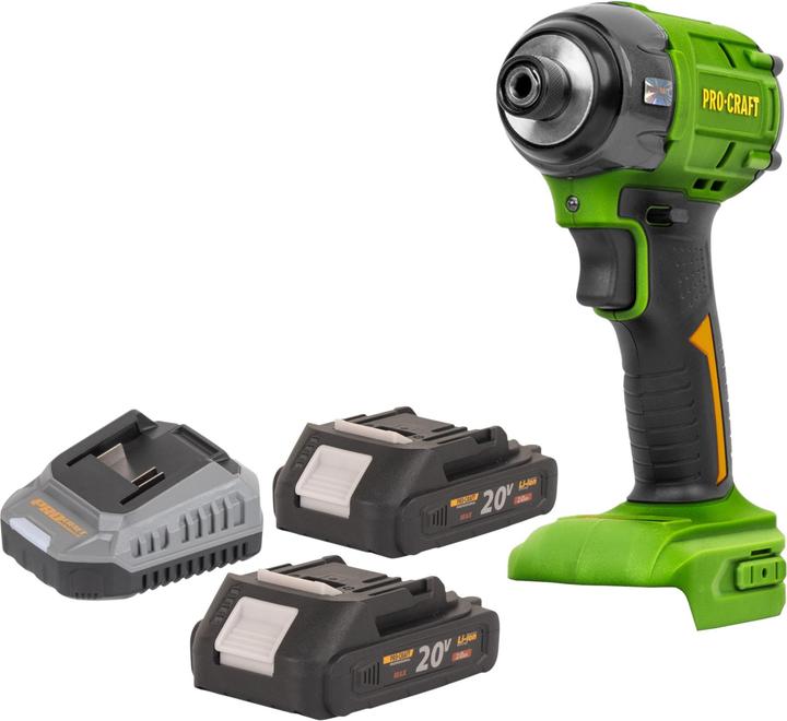 Produktbild Procraft PS22bb Akku Schlagschrauber 20 V 230 Nm 1/2" Brushless + 2x Akku 2,0 Ah + Ladegerät (Schlagschrauber)