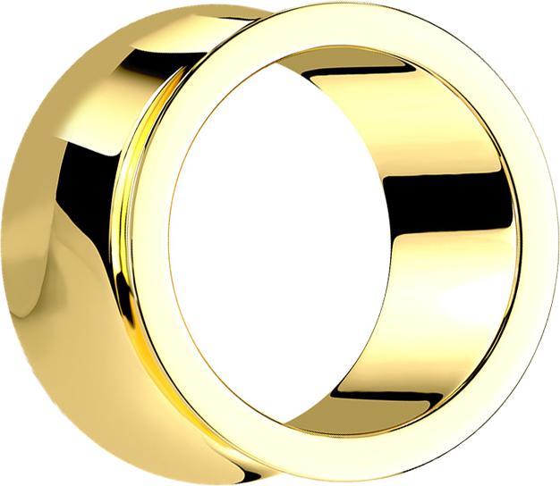 Star Piercing Flared Tunnel dick vergoldet (ohne Messing, Chirurgenstahl 316L)