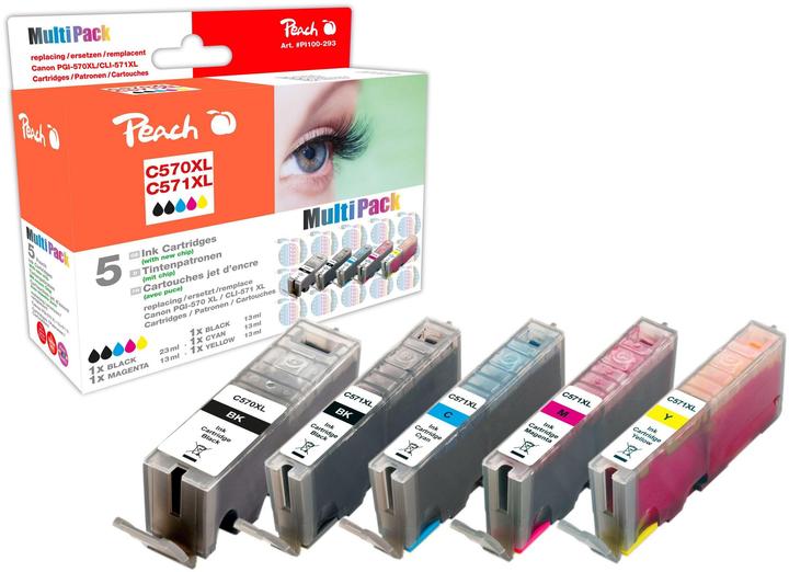 Peach Pgi-570xl/Cli-571xl (M, C, Y, PBK, BK)
