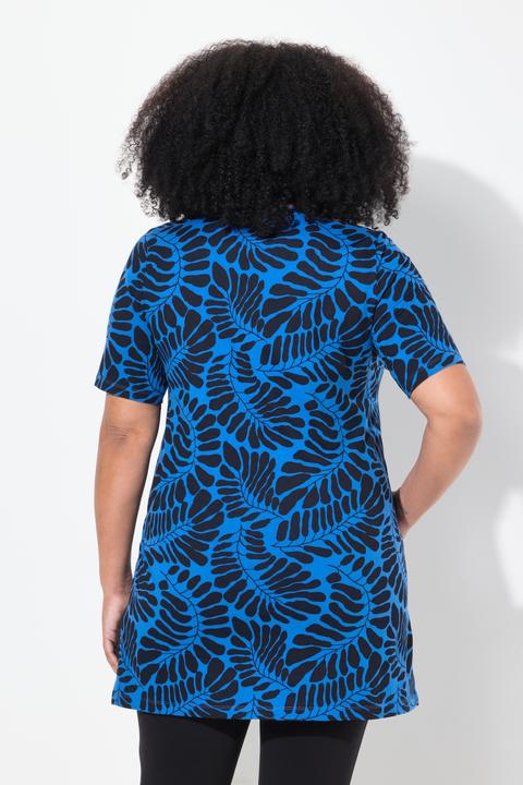 Actual product image Ulla Popken Fern Print Short Sleeve Knit Tunic (62)