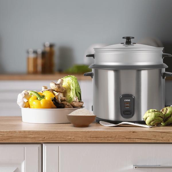 Actual product image Livoo Stainless steel rice cooker and steamer