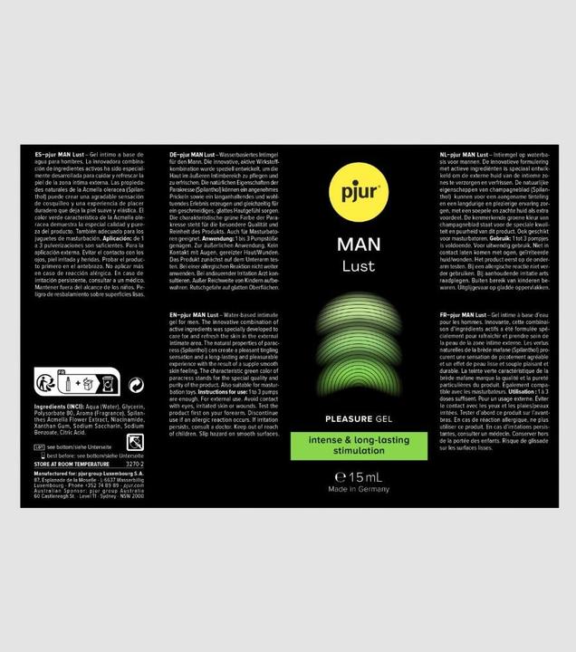 Produktbild Pjur MAN Lust - Lustgel - Wasserbasierte Stimulation - 15 ml (15 ml)