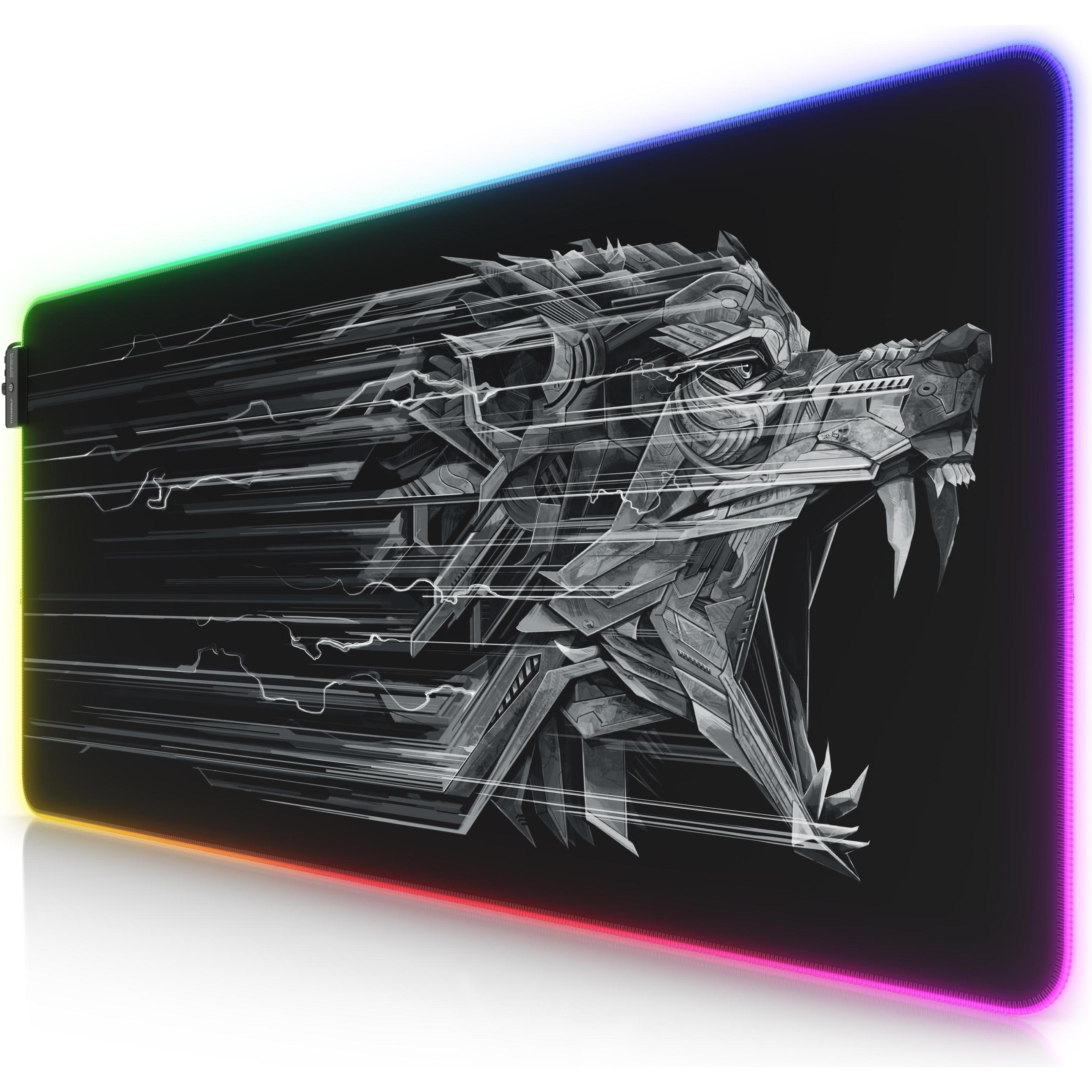 Titanwolf RGB Gaming Mauspad (XL), Mausmatte, Schwarz